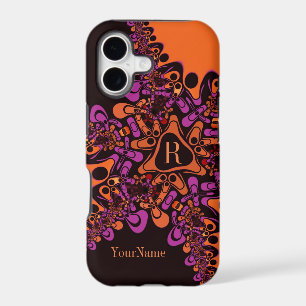 Pink Orange Modern Abstract Monogram iPhone 5