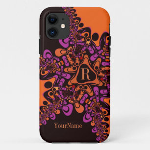 Pink Orange Modern Abstract Monogram iPhone 5 Case-Mate iPhone Case