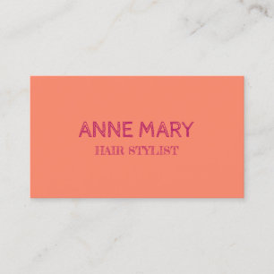 Pink Orange Modern Colourful Hair Stylist Salon Sp Business Card