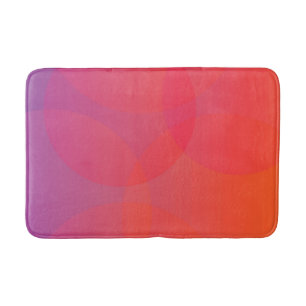 Pink, orange, modern, simple, cool, trendy art bath mat