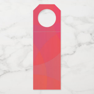 Pink, orange, modern, simple, cool, trendy art bottle tag