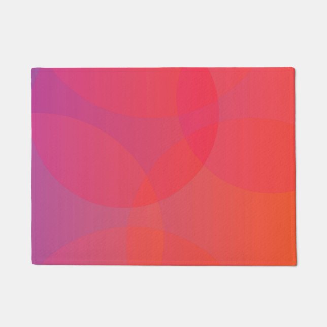 Pink, orange, modern, simple, cool, trendy art doormat (Front)
