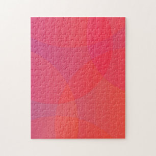 Pink, orange, modern, simple, cool, trendy art jigsaw puzzle