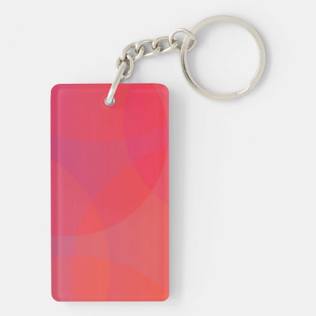 Pink, orange, modern, simple, cool, trendy art key ring (Back)