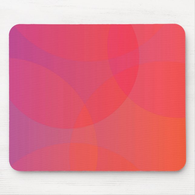 Pink, orange, modern, simple, cool, trendy art mouse pad (Front)