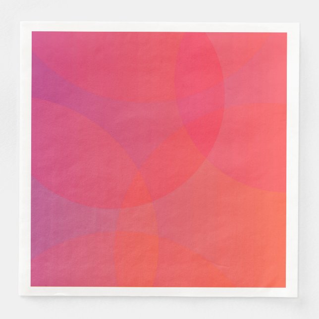 Pink, orange, modern, simple, cool, trendy art napkin (Front)