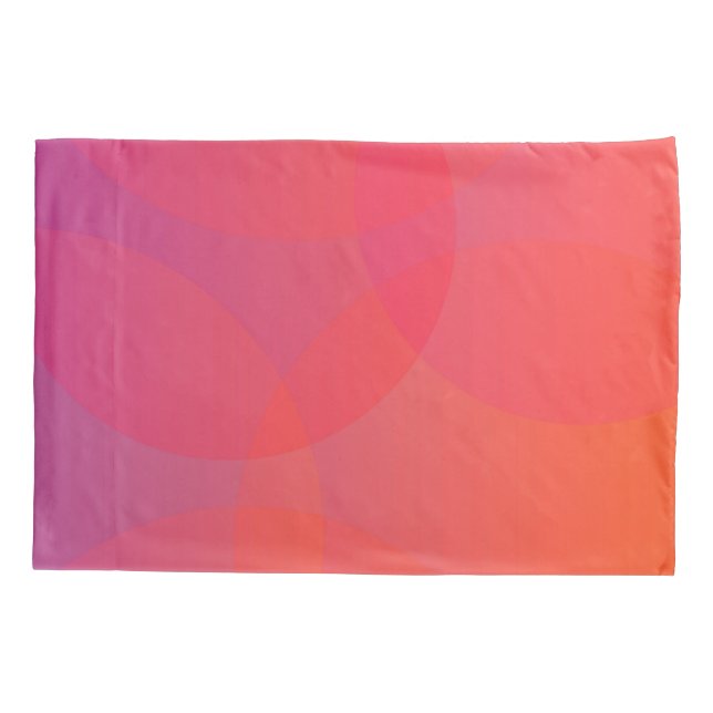 Pink, orange, modern, simple, cool, trendy art pillowcase (Back)