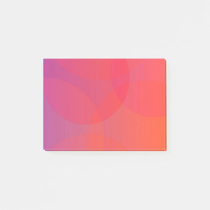 Pink, orange, modern, simple, cool, trendy art post-it notes