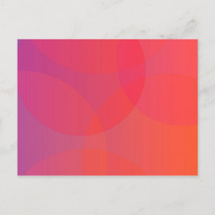 Pink, orange, modern, simple, cool, trendy art postcard