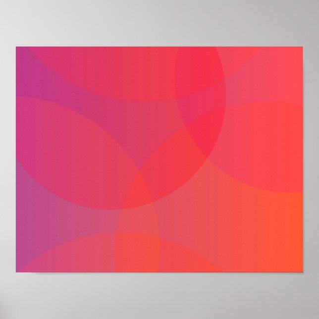 Pink, orange, modern, simple, cool, trendy art poster (Front)