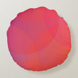 Pink, orange, modern, simple, cool, trendy art round cushion