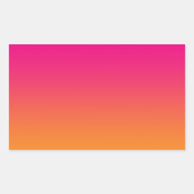 Pink & Orange Ombre Rectangular Sticker (Front)
