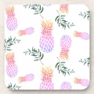 PINK & ORANGE PINEAPPLE COASTER