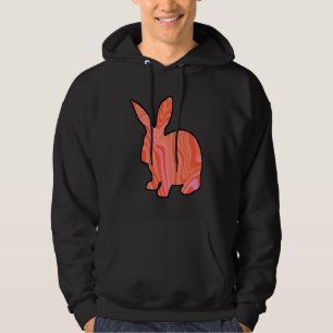 Pink Orange Psychedelic Bunny Rabbit Hoodie