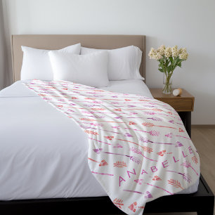 Pink Orange Purple Arrows Fleece Blanket