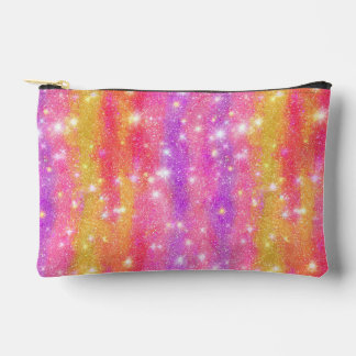 Pink Orange Purple Glitter Sparkle Pattern Accessory Pouch