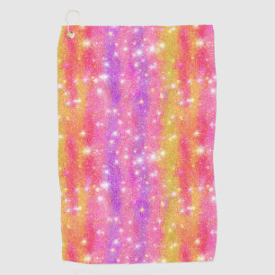Pink Orange Purple Glitter Sparkle Pattern Golf Towel