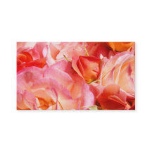 Pink Orange Rose Flowers Business Cards Women