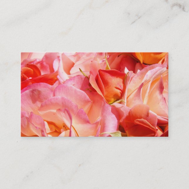Pink Orange Rose Flowers Business Cards Women (Front)