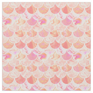 Pink orange scales fabric