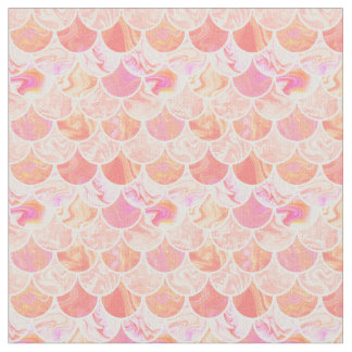 Pink orange scales fabric