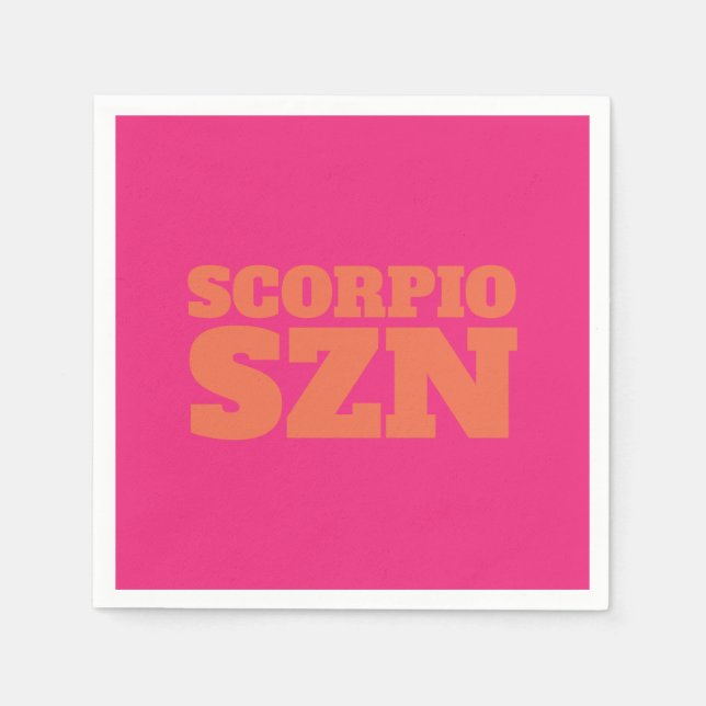 Pink Orange Scorpio SZN Cool Napkin (Front)