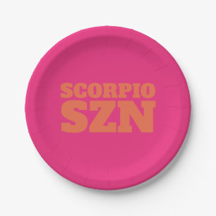 Pink Orange Scorpio SZN Cool Paper Plate