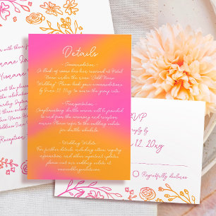 Pink Orange Simple Script Details Enclosure Card