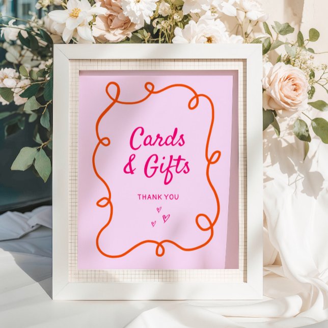Pink Orange Squiggle Cards and Gifts Poster (Creator Uploaded)