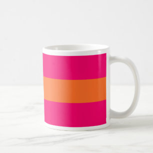 Pink Orange Striped Stripe Mug
