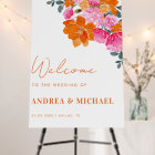 Pink & Orange Summer Floral Garden Wedding Welcome
