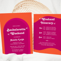 Pink & Orange Sunset Retro Bachelorette Weekend