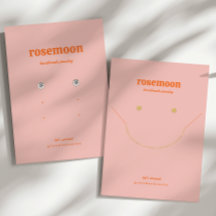 Pink Orange Template Earring Display Card