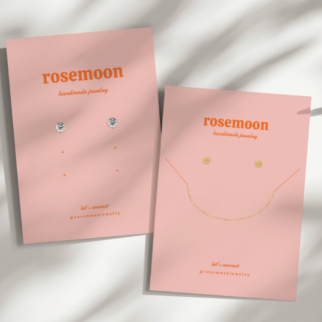 Pink Orange Template Earring Display Card (Creator Uploaded)