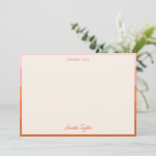 Pink Orange Terracotta Bridal Shower Personalised Thank You Card