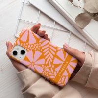Pink & Orange Tropical Flowers Monogram
