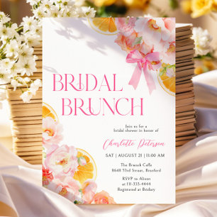 Pink & Orange Vibrant Floral Bridal Shower Invitation