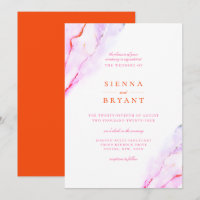Pink Orange Watercolor Wedding