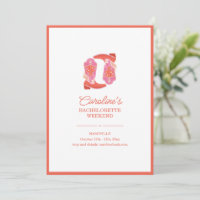 Pink Orange Western Cowboy Boot Bachelorette Party