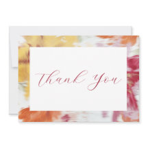 Pink, Orange, & Yellow Abstract Floral Note Cards