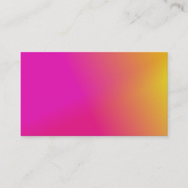 Pink Orange Yellow Ombre Business Card (Front)