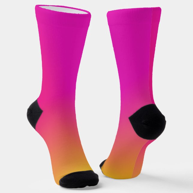Pink Orange Yellow Ombre Socks (Angled)