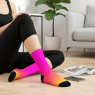 Pink Orange Yellow Ombre Socks
