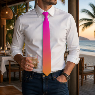 Pink Orange Yellow Ombre Tie