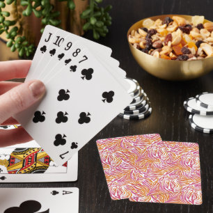 Pink & Orange Zebra Print Playing Cards