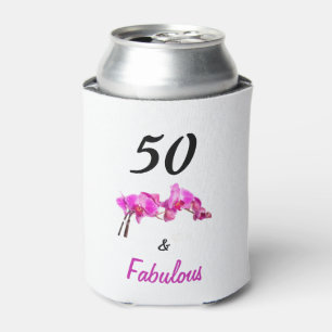 Pink orchid 50 and fabulous flower photo can cooler