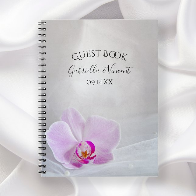 Pink Orchid and White Bridal Veil Wedding Notebook (Creator Uploaded)