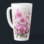 Pink Orchid Bouquet With Delicate Blooms Latte Mug<br><div class="desc">Elegant pink orchid bouquet featuring large blooms,  small blossoms and lush green leaves on a soft neutral background,  evoking romance,  beauty,  spring freshness and delicate botanical charm.</div>