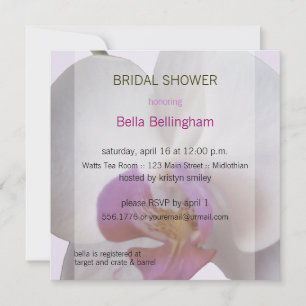 Pink Orchid Bridal Shower Invitation