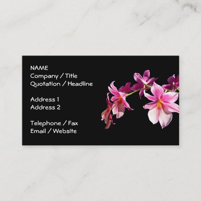 Pink Orchid. Business Card (Front)